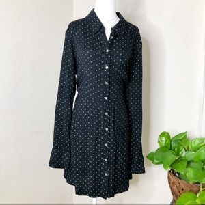 Free People Polka Dot Button Down Fit and Flare Dr